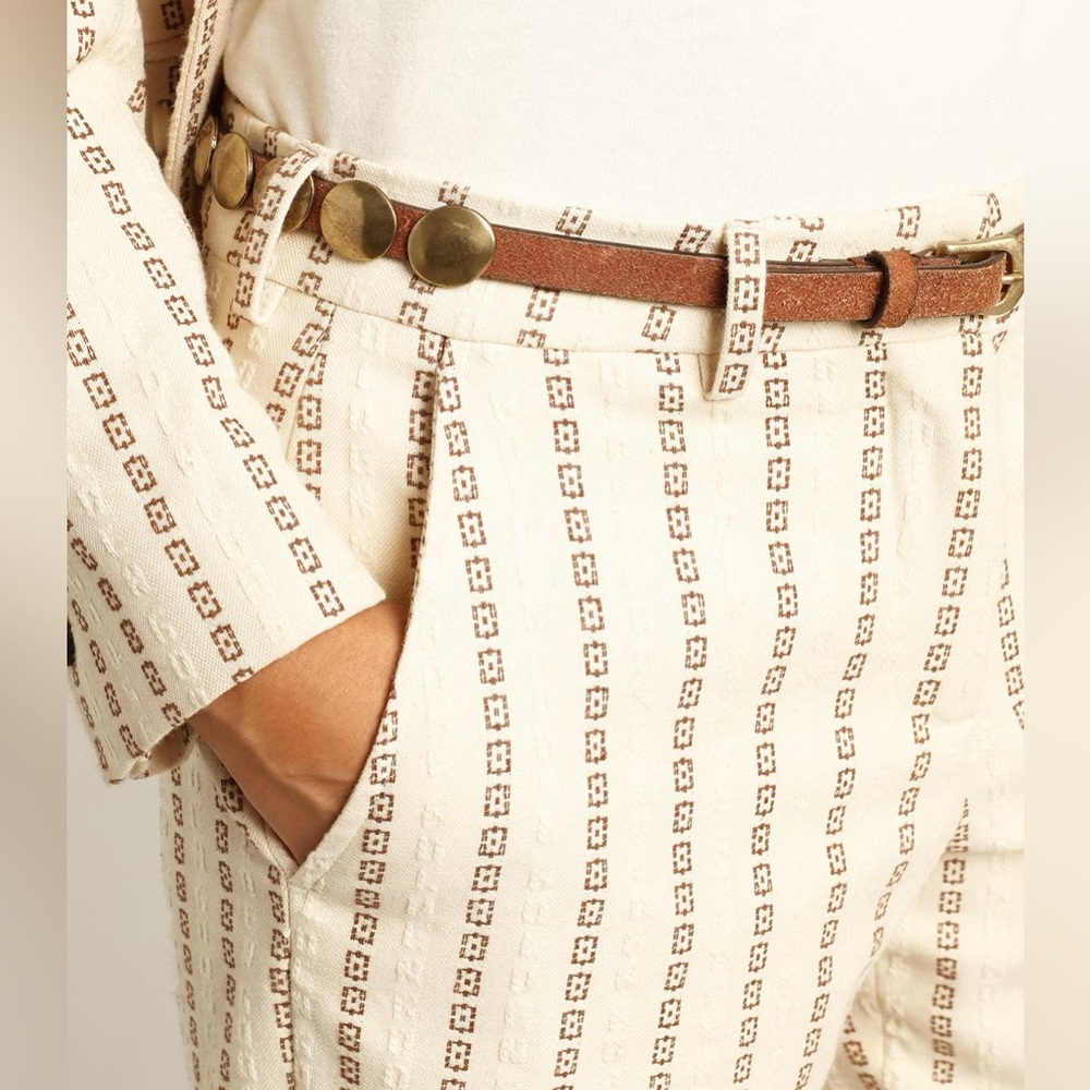 Golden Goose Cream Jacquard Flared Cotton Pants NWT - Picture 6 of 12